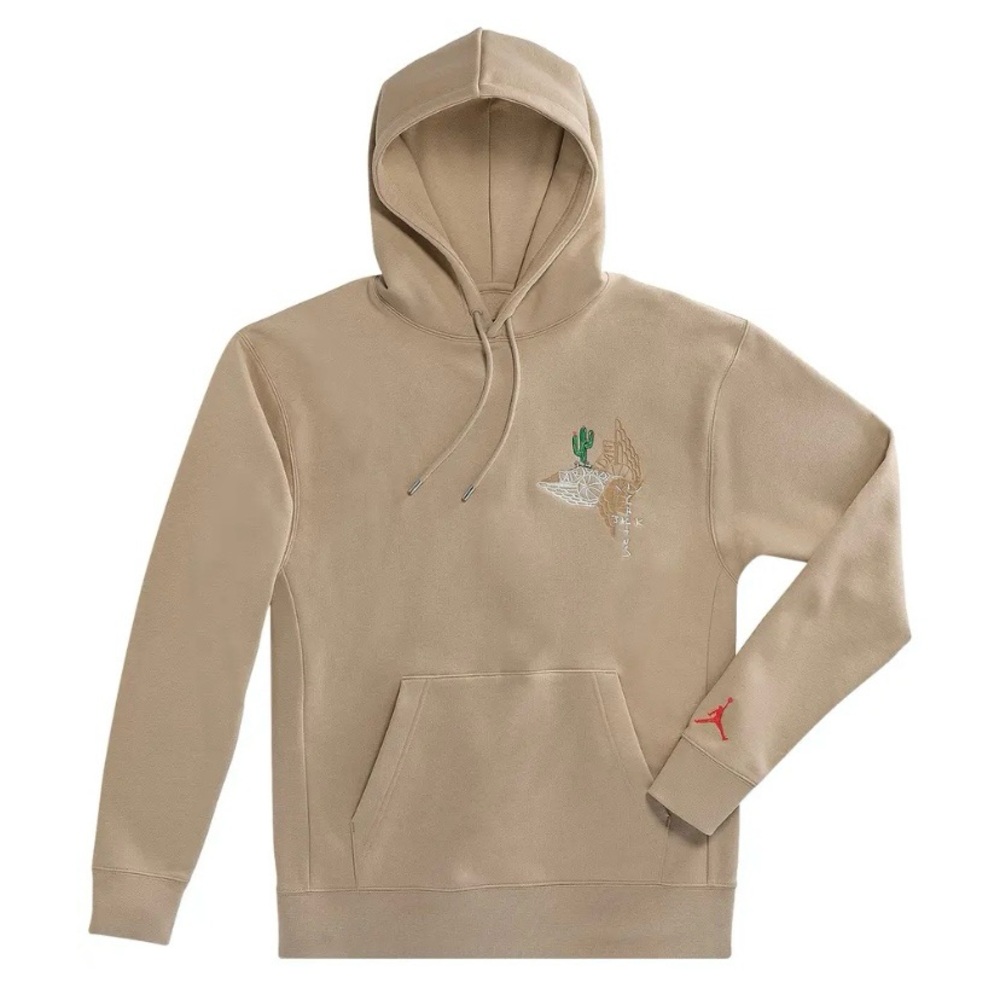 Travis Scott Cactus Jack x Jordan Khaki/Red Pullover Hoodie Size S